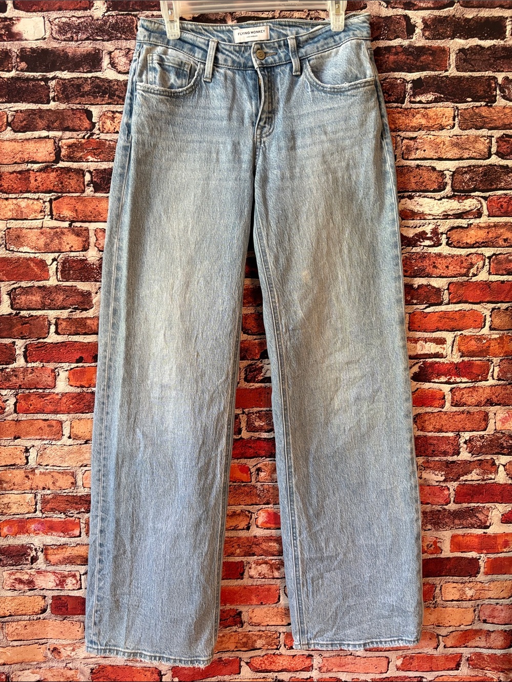 Flying Monkey Light Wash Baggy Low Rise Wide Leg Jeans Size 26